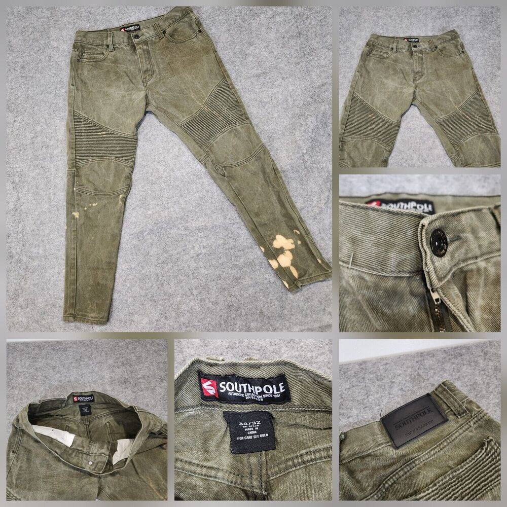 VTG Y2K SouthPole Jeans Mens 34x32 Denim Streetwear STAINED South Pole‎ 2000s